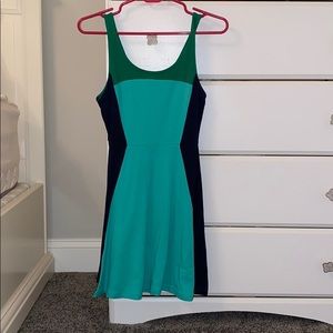 Short green and black dress
